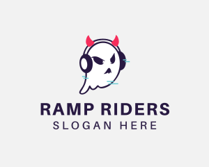 Headphone Ghost Gamer logo design