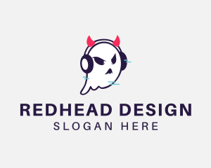 Headphone Ghost Gamer logo design