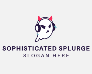 Headphone Ghost Gamer logo design