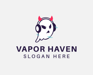 Headphone Ghost Gamer logo design