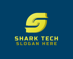 Ribbon Tech Letter S  logo design