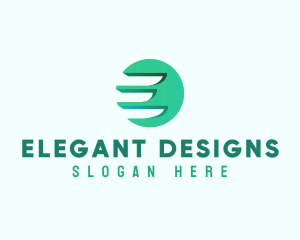 Modern Wing Letter E logo design