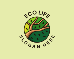 Eco Branch Leaf logo design