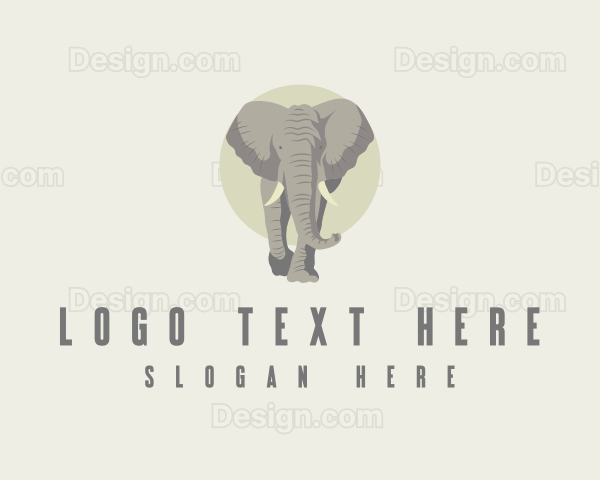 Safari Zoo Elephant Logo