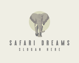 Safari Zoo Elephant logo design