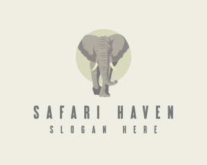 Safari Zoo Elephant logo design