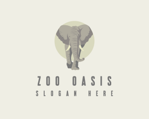 Safari Zoo Elephant logo design