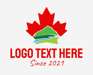 Maple - Canada Leaf Mountain logo design