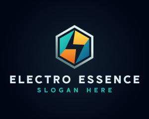 Lightning Bolt Hexagon logo