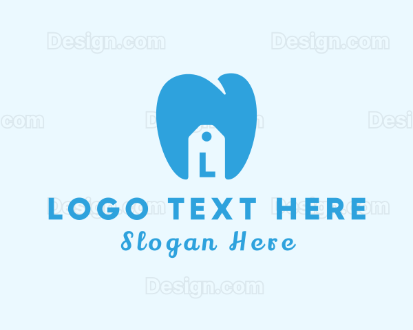 Dental Clinic Teeth Tag Logo