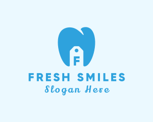 Dental Clinic Teeth Tag logo