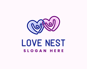 Love Couple Relationship logo design