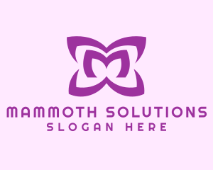 Purple Petal Letter M logo design