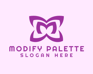 Purple Petal Letter M logo design