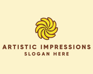 Yellow Banana Sun logo design