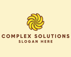 Yellow Banana Sun logo design