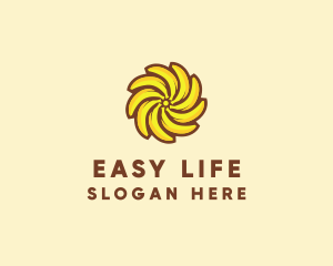 Yellow Banana Sun logo design