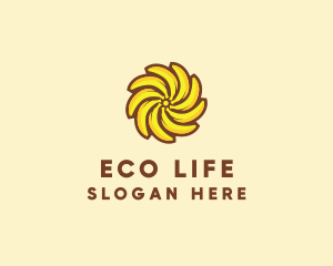 Yellow Banana Sun logo design