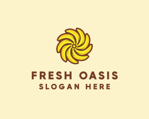 Yellow Banana Sun logo design