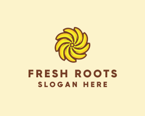 Yellow Banana Sun logo design