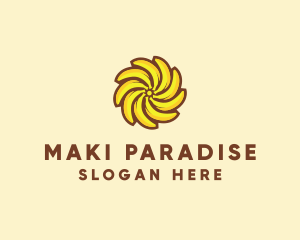 Yellow Banana Sun logo design