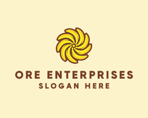 Yellow Banana Sun logo design