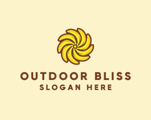 Yellow Banana Sun logo design