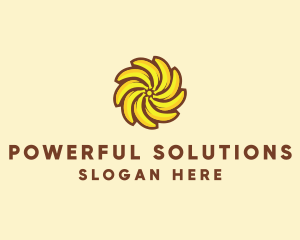 Yellow Banana Sun logo design