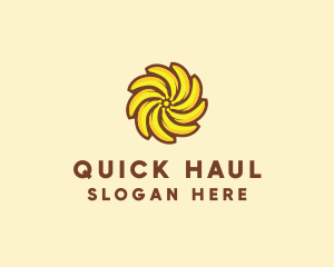 Yellow Banana Sun logo design