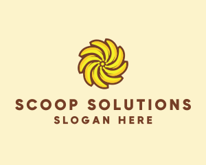 Yellow Banana Sun logo design