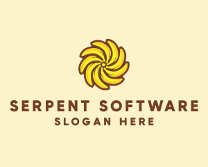 Yellow Banana Sun logo design