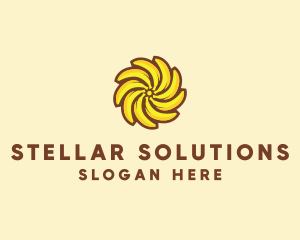 Yellow Banana Sun logo design