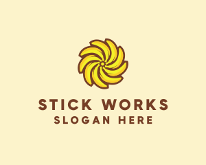 Yellow Banana Sun logo design