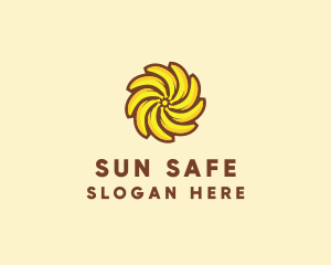 Yellow Banana Sun logo design