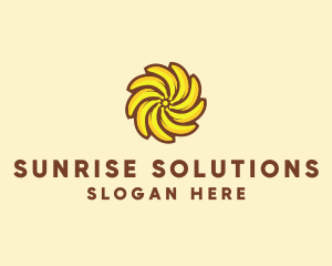 Yellow Banana Sun logo design