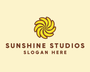 Yellow Banana Sun logo design