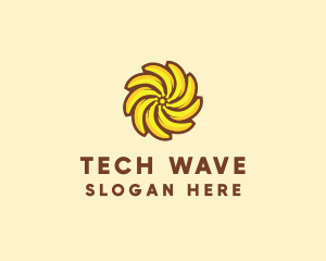 Yellow Banana Sun logo design