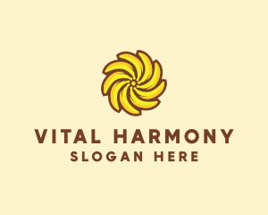 Yellow Banana Sun logo design