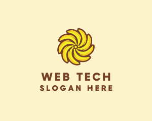 Yellow Banana Sun logo design