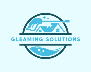 Housekeeping Pressure Washer Cleaning logo design