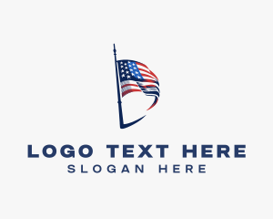 American Flag Letter D logo