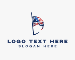 American Flag Letter D Logo