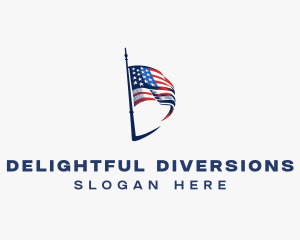 American Flag Letter D logo design