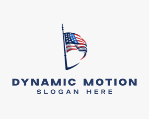 American Flag Letter D logo design