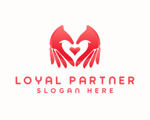 Heart Hands Love logo design