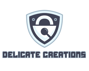 Search Padlock Shield logo design