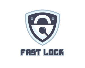 Search Padlock Shield logo design