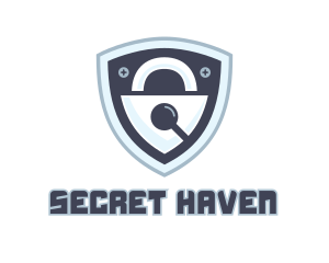 Search Padlock Shield logo design