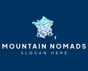 France Mont Blanc Mountain logo design