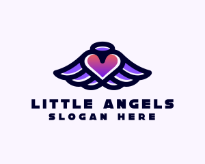 Halo Heart Wings logo design